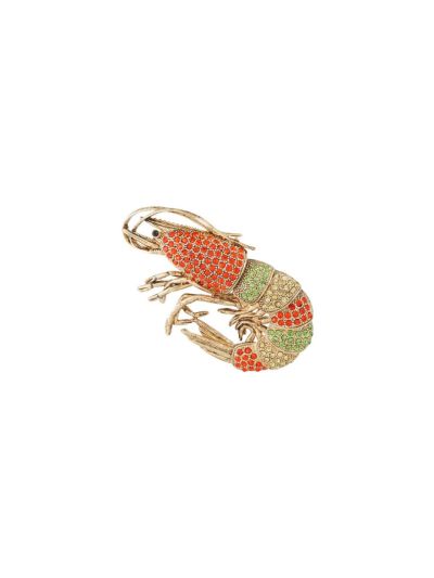Garnalen strass broche