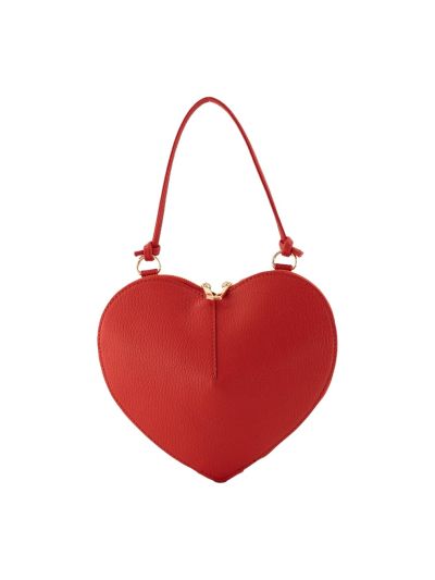 Abby hartvormige grain lederen crossbodytas 