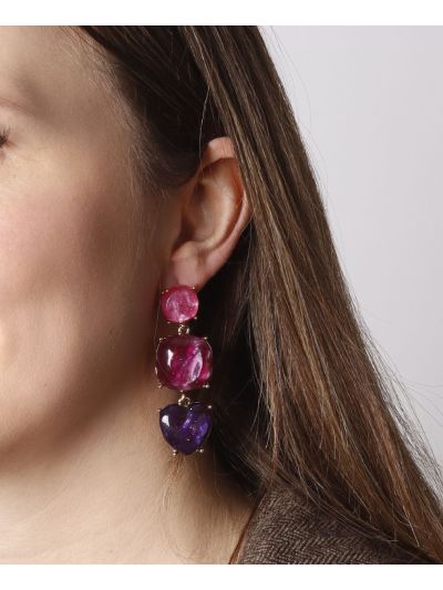 Candy oorbellen met stenen