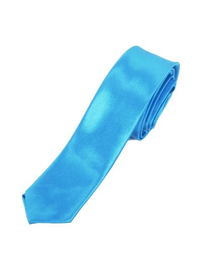 Aquablauwe extra skinny stropdas