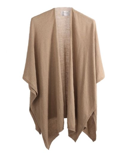 Beige kasjmier-blend omslagdoek