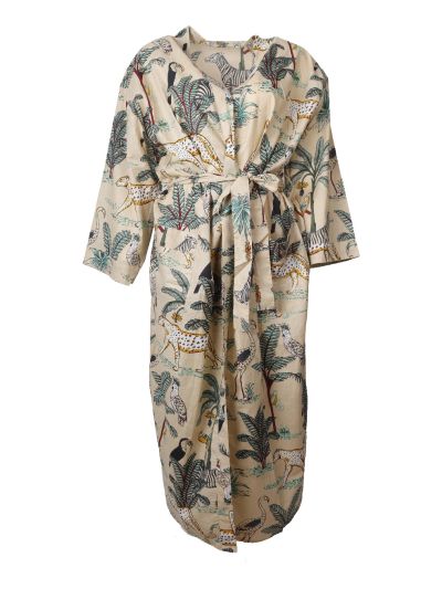 Kimono met tropische dierenprint