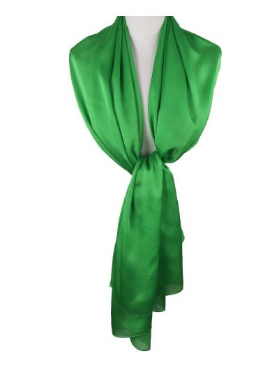 Biljartgroene zijde-blend sjaal 