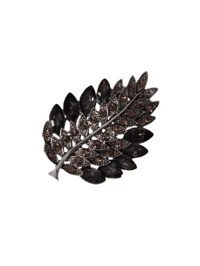 Broche – blad met strass