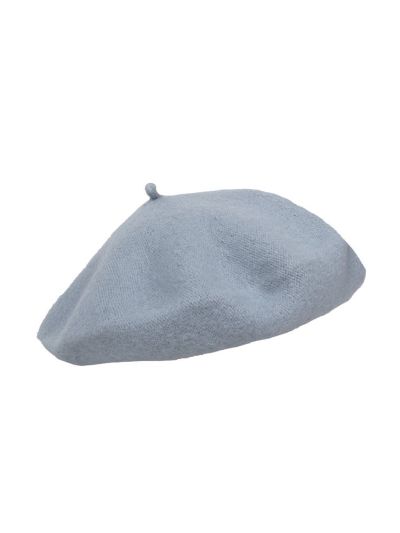 Wollen baret in blauw-grijs