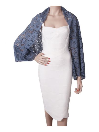 Denimblauwe kanten bolero stola