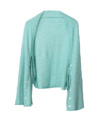 Bolero / poncho van kasjmier blend in mintgroen