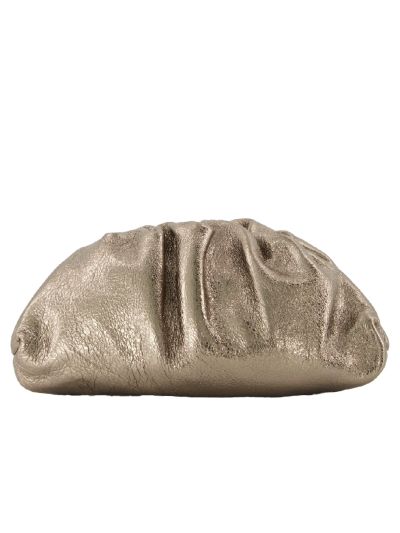 Metallic leren clutch