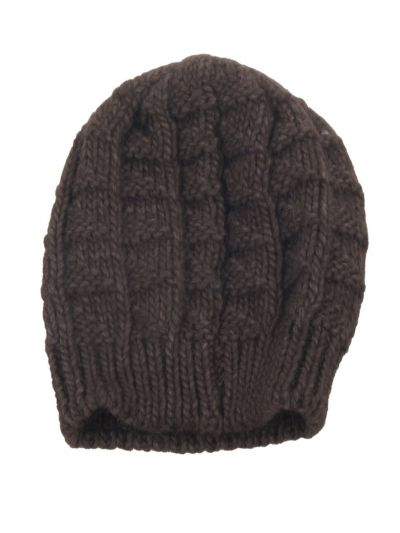 Wol-alpaca blend muts in bruin