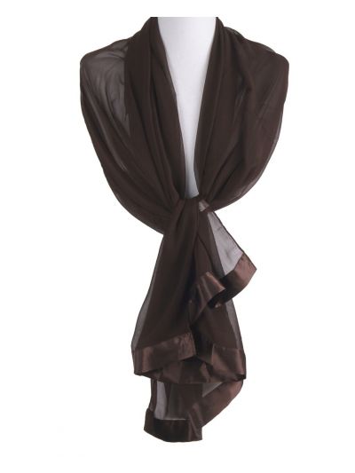Donkerbruine crêpe voile stola