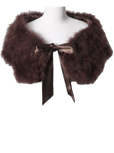 Maraboe veren stola met satijnen strik