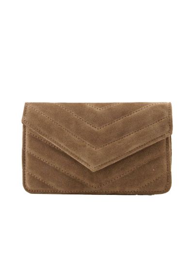 Louise suède clutch/crossbody tas
