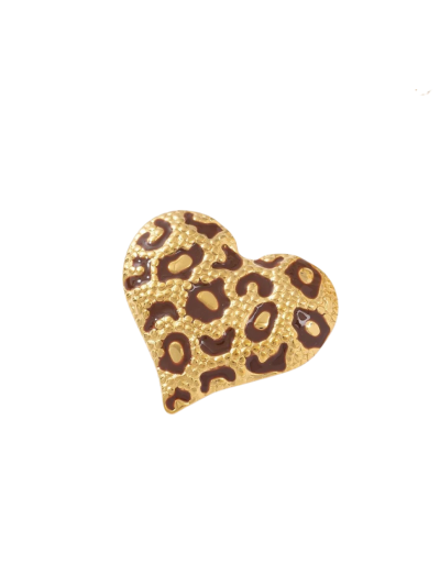 Leopard hart broche