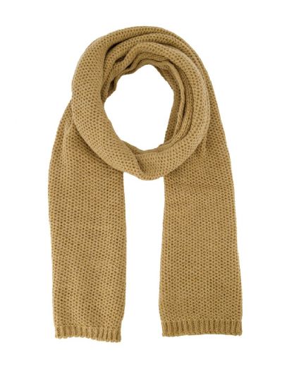 Camel gebreide alpaca-wol mix sjaal