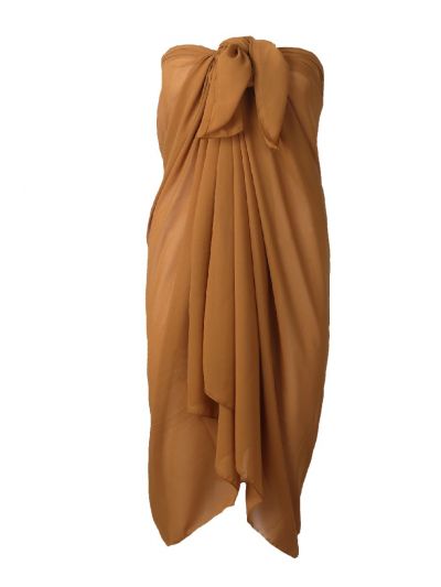 Camel kleurige crêpe voile pareo
