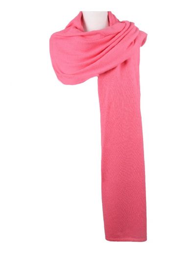 Kasjmier-blend sjaal/omslagdoek in zuurstok roze