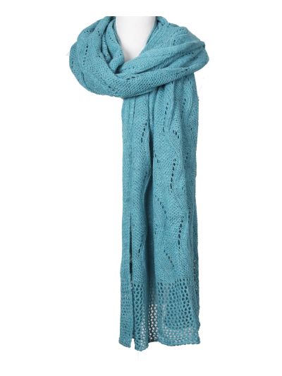 Gehaakte Claire omslagdoek in turquoise