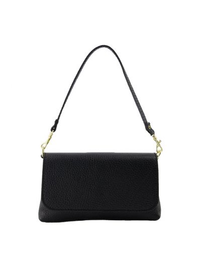 Lederen clutch in zwart
