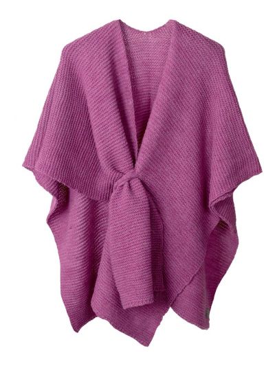 Alpaca-blend omslagdoek in cyclaam-roze met lus