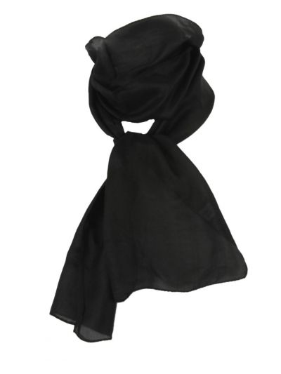 Zijden sjaaltje in effen diep-donkerbruin