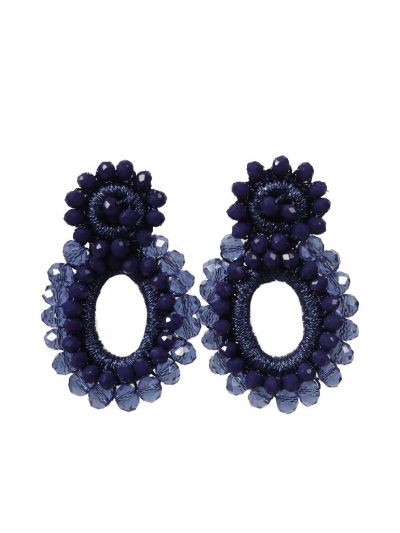 Statement oorbellen in donkerblauw
