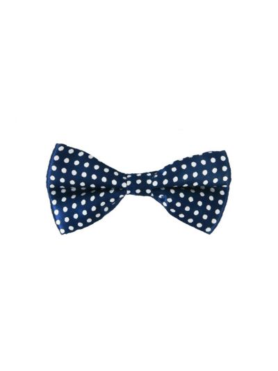 Donkerblauwe vlinderstrik met polka dot