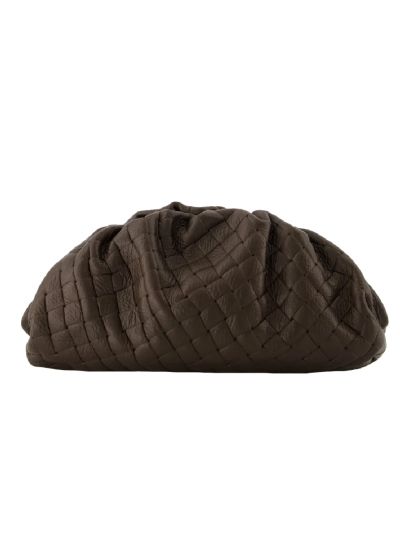 Leren gevlochten crossbody clutch