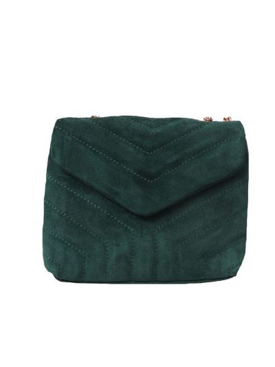 Suede tas in petrol groen