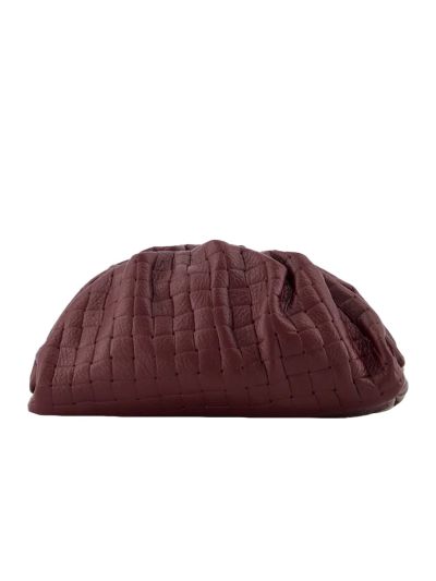 Leren gevlochten crossbody clutch