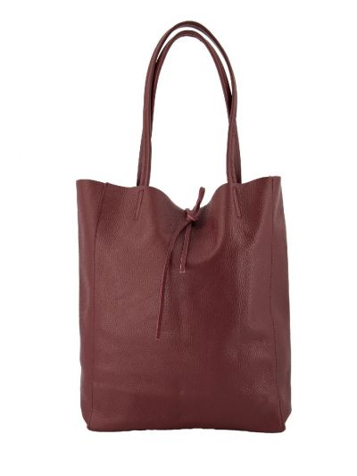 Lederen shopper in donkerrood