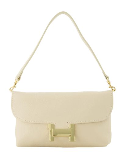 Helene lederen clutch in lichtbeige