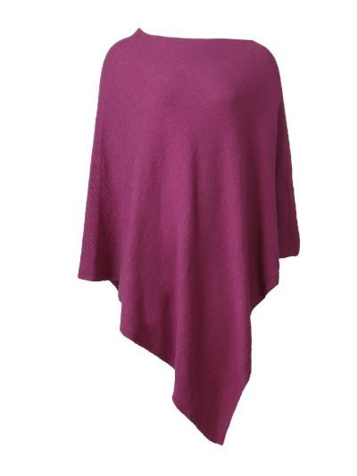 Elena kasjmier-blend poncho in cyclaam