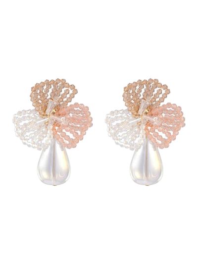 Bloemen oorbellen met pareldetail