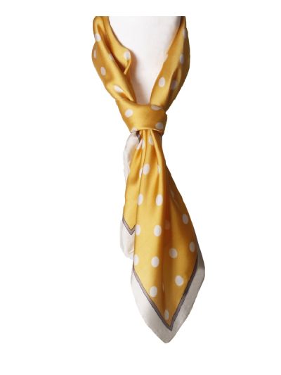 Satijn vierkant sjaaltje met polkadot