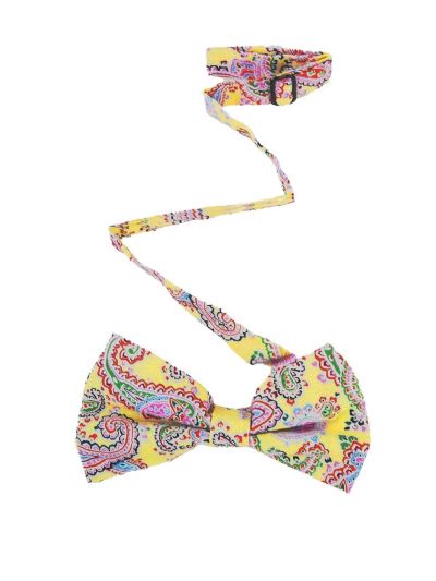 Gele vlinderstrik met paisley design
