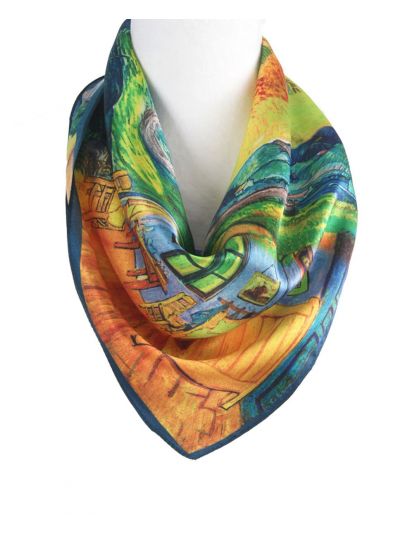 Zijden sjaal met diverse kunstwerken van Van Gogh