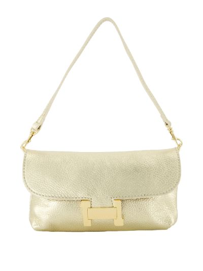Helene metallic lederen clutch