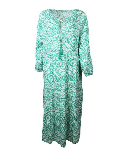 Maxi-jurk met groene floralprint