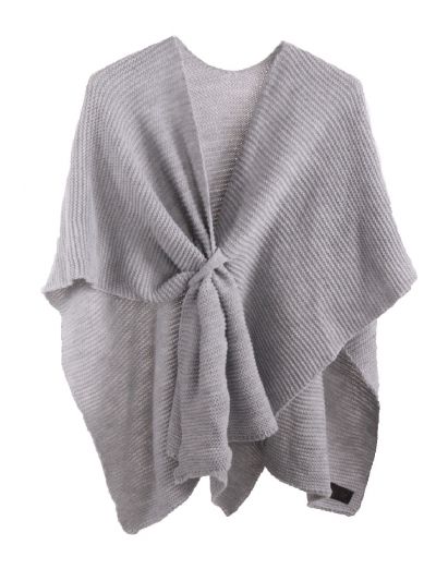 Alpaca-blend omslagdoek in grijs met lus