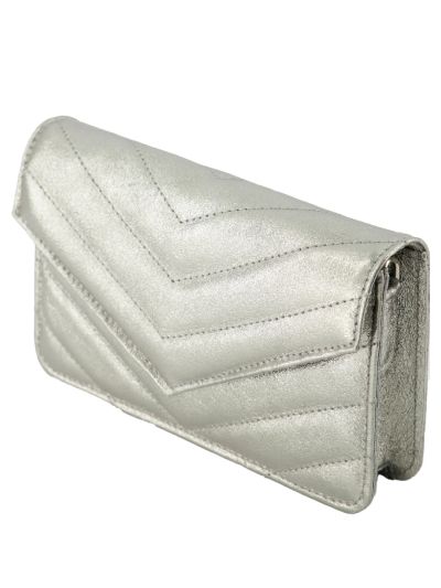 Louise metallic lederen cluch/crossbody tas
