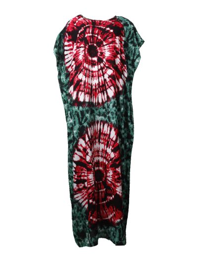Koeldragende lange kaftan met batikprint 