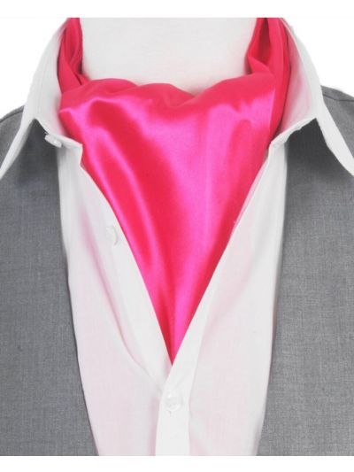 Effen hardroze satijnen Ascot Cravat