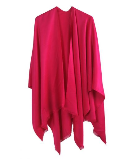 Effen omslagdoek in hardroze