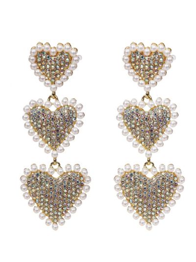 Parelmoer hartjes oorbellen