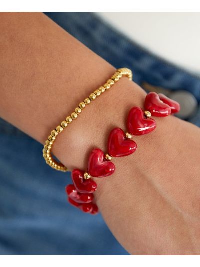 Hartjes armband met kralen