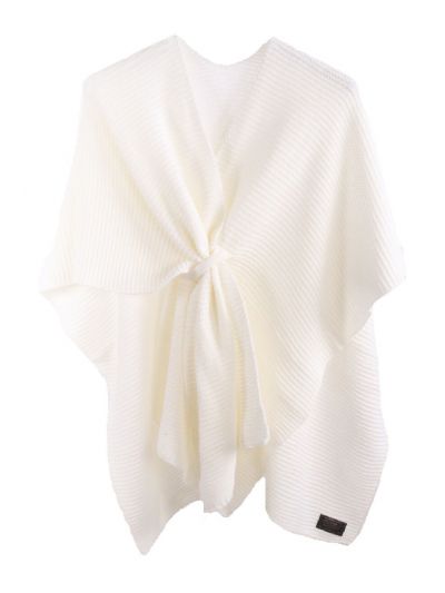 Alpaca-blend omslagdoek in ivoor met lus