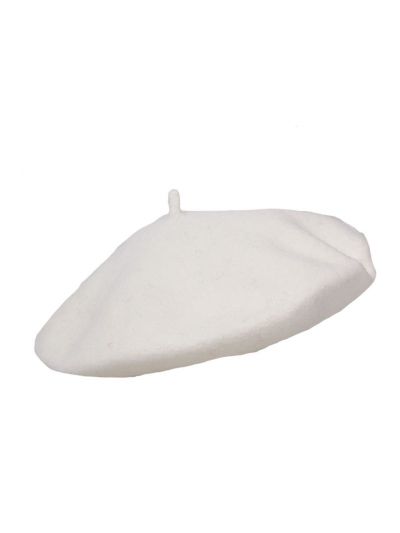 Wollen baret in ivoor