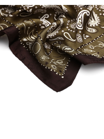 Vierkant satijn sjaaltje met paisley print