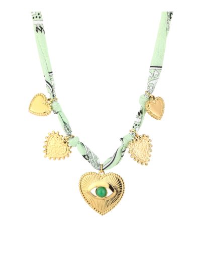 Bandana gevlochten ketting met hartjes