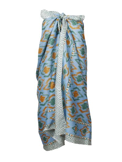 Jolie sarong met Azteken print in blauw